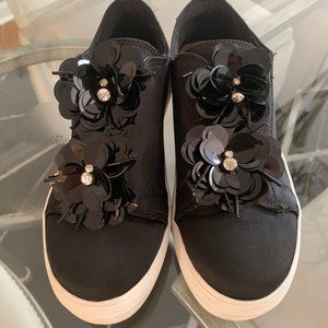 Madden Girl Black Slip on Sneakers with Embellishments